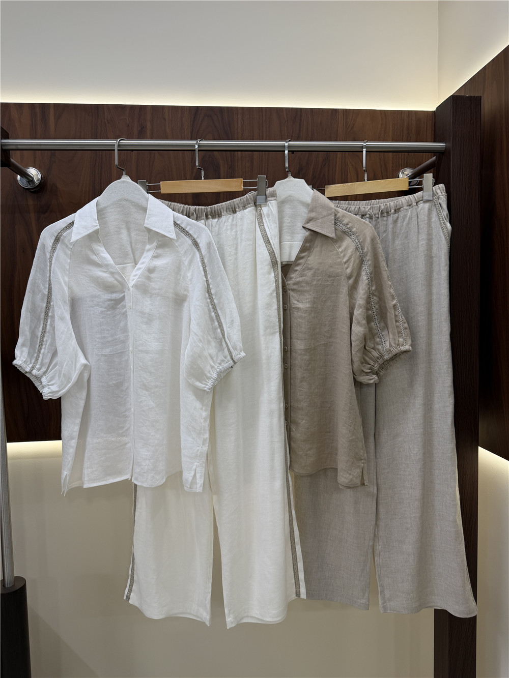 Short Linen Drawstring - Completo Casual da Donna: Camicia a