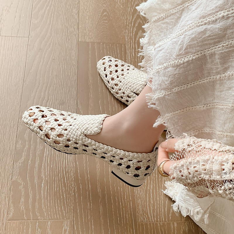 Casual Sandal Leather - Sandali Donna in Vera Pelle Intrecciata