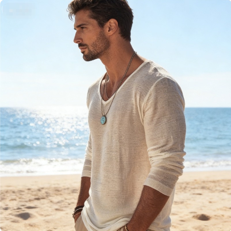 Maglietta Casual da Uomo a Man - Linen Shirt Breathable recensione e prezzo